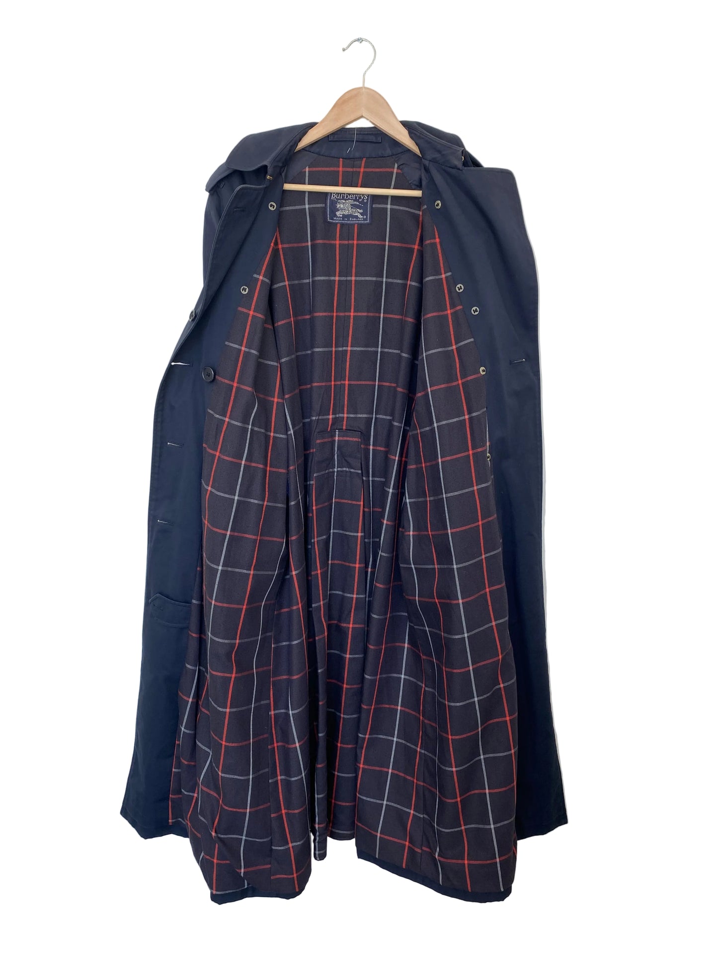 Burberry vintagefrakk med belte navy