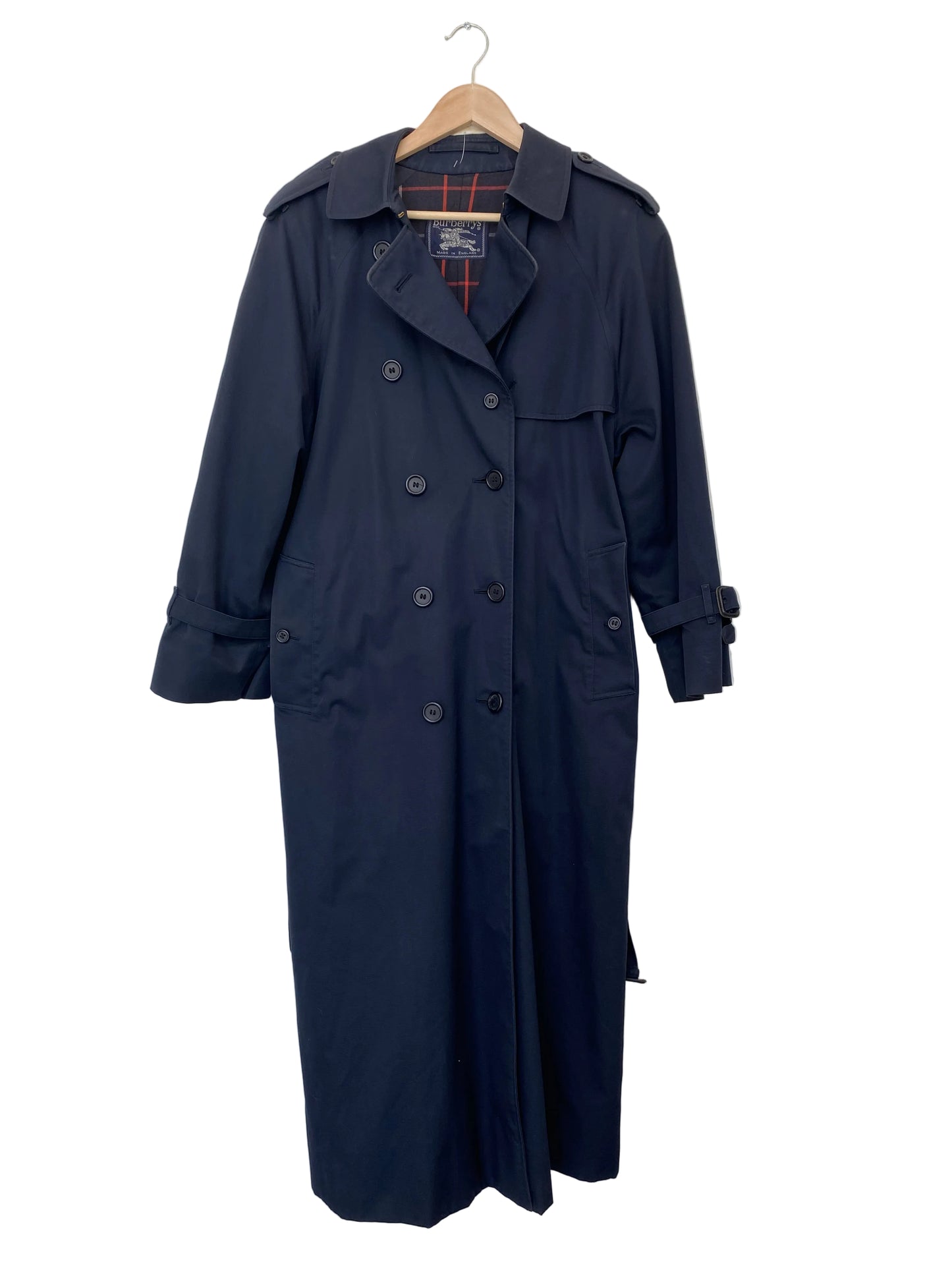 Burberry vintagefrakk med belte navy