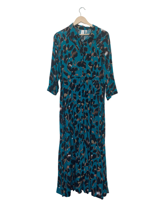 YAS Savanna long shirt dress turkis leopard
