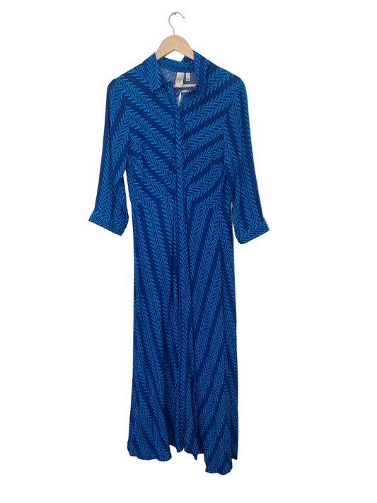 YAS Savanna long shirt dress inka blå/turkis